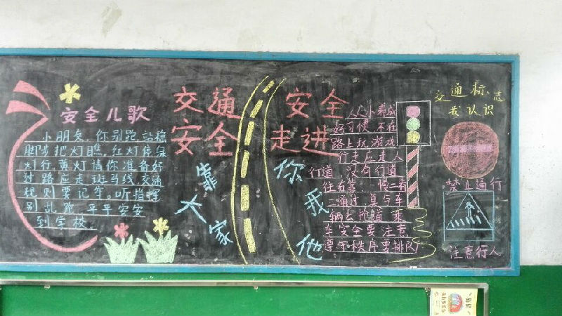 小学二年级交通安全主题黑板报